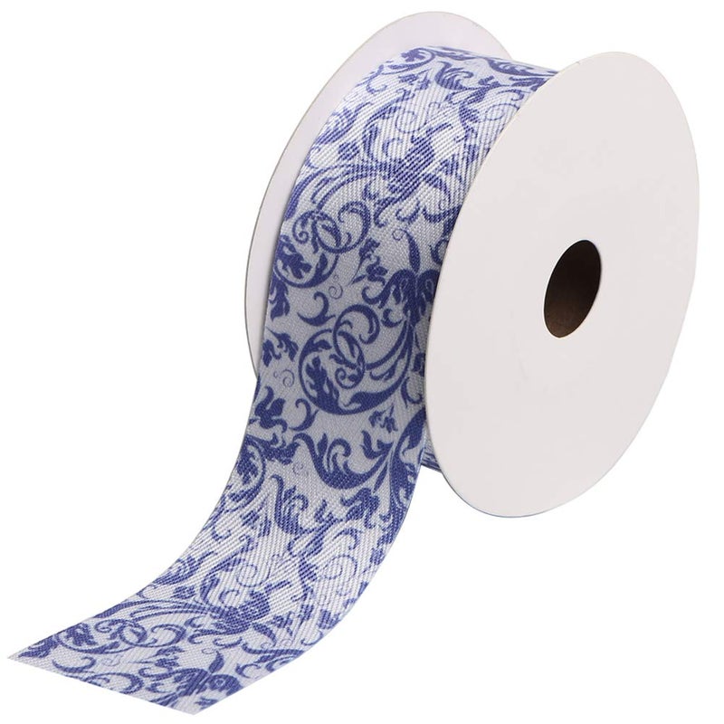 Cotton Ribbon 112 inch 38 mm x 10 Yards Decorative for DIY Crafts and Gift Wrapping Special Flower PatternFlower 01