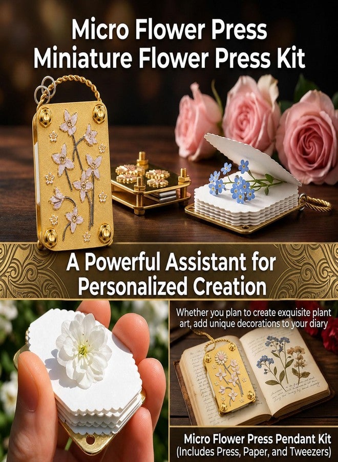 SMORBRID Micro Flower Press Plants Art & Crafts Metal Flowers Pressing, Microwave Flower Press, DIY Pressed Plant Preservation Kit Art for Arts and Crafts Lovers Gifts (Bluet) - Image 3