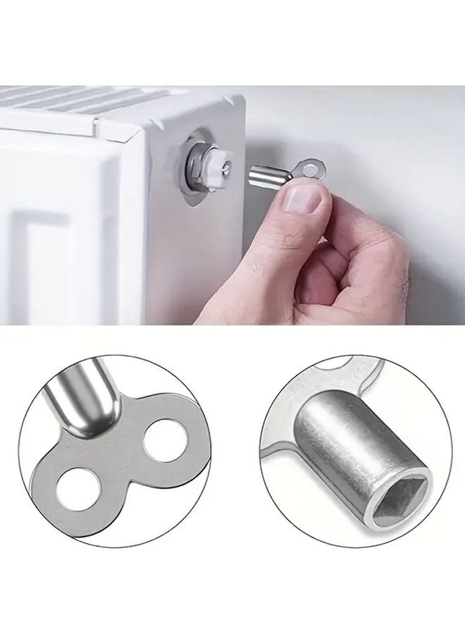 2pcs Silvery Zinc Alloy Radiator Leak Keys EU Standard Plumbing Heating Ventilation - Image 3