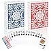 Metsyth Plastic Playing Cards Waterproof Cards Poker Card 2 Pack Playing Card Large Print for Adults Seniors Deck of Card Set Poker Cards for Beach Trip Pool Party Games Blue Red - Image 2