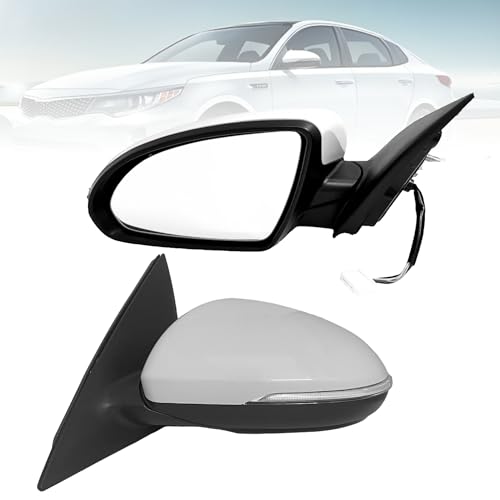 VMDCcdz Left Driver Side Mirror Compatible with 2016 2017 2018 Kia Optima Rear View Mirror With In-housing Signal Light, Manual Folding Power Glass Non-Heated Paintable - Image 1
