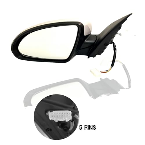 VMDCcdz Left Driver Side Mirror Compatible with 2016 2017 2018 Kia Optima Rear View Mirror With In-housing Signal Light, Manual Folding Power Glass Non-Heated Paintable - Image 2