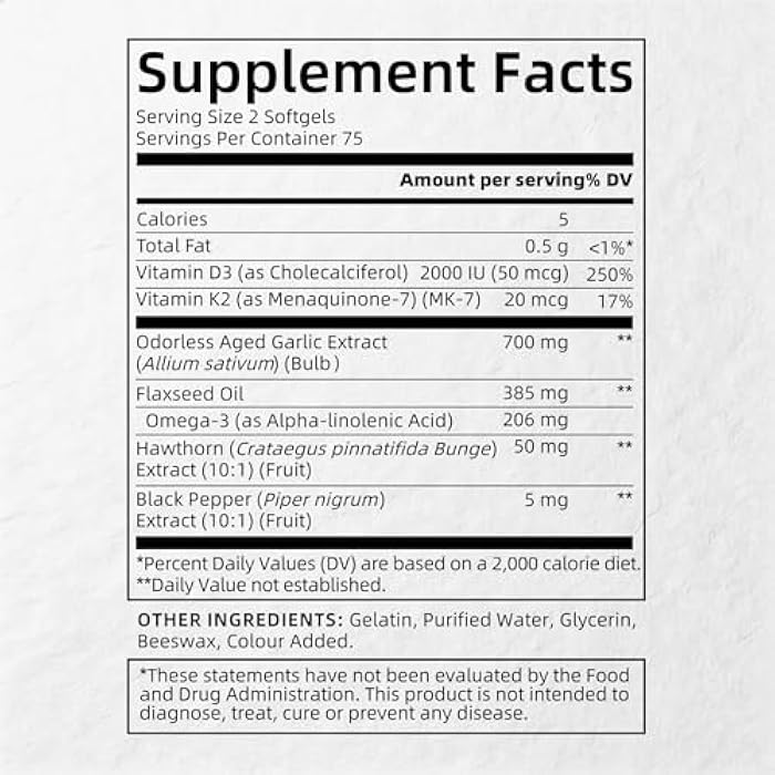 Alliwise Aged Black Garlic Extract 700mg with Vitamin D3 & K2 – Odorless Garlic Supplement for Heart & Circulation Support, High-Purity Age, Small Softgels, Easy to Digest, 3rd Party Tested - Image 5