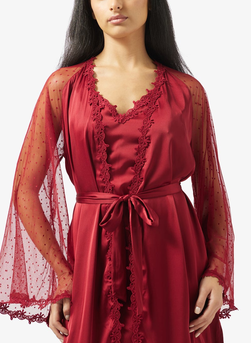 ELLA Night Dress With Sheer Robe - Image 3