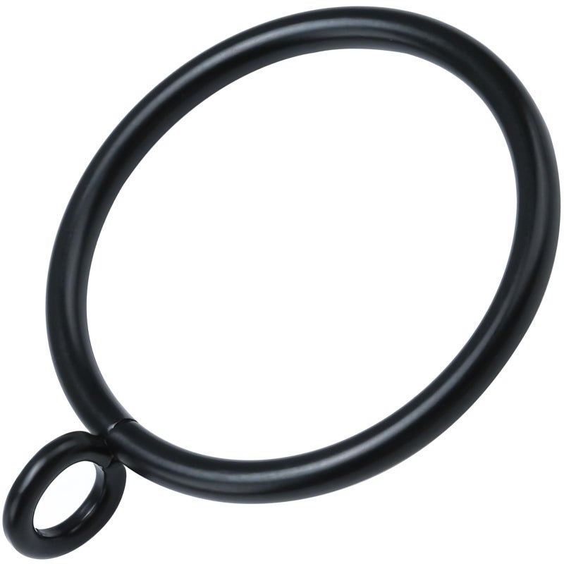 AMZSEVEN 44 Pack Curtain Rings with Eyelets, Metal Drapery Ring for Pinch Pleat Curtains, Drape Ring 1.5 Inch I D, Fits Up to 1.2 in Rod (Black) - Image 1