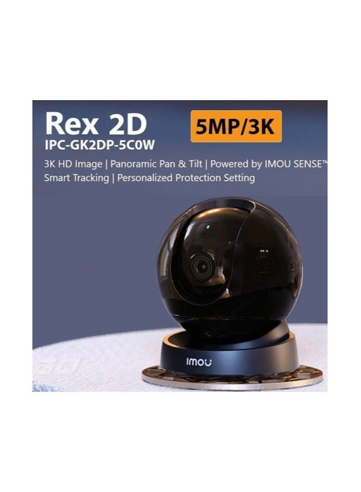 IMOU Imou Rex2D 3K Security Camera, 360° WiFi Camera 5MP QUAD HD with Human Detection, Motion Tracking, 2-Way Audio, IR Night Vision, Privacy Mode, Local & Cloud Storage, Sound Spot Light Alert  - Image 4