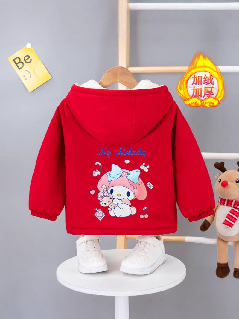 Style Children'S Baby'S Casual Top Hooded Fleece-Lined Thickened Casual Top - Image 3
