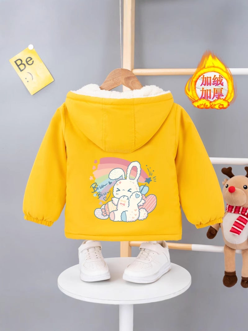 Style Children'S Baby'S Casual Top Hooded Fleece-Lined Thickened Casual Top - Image 5
