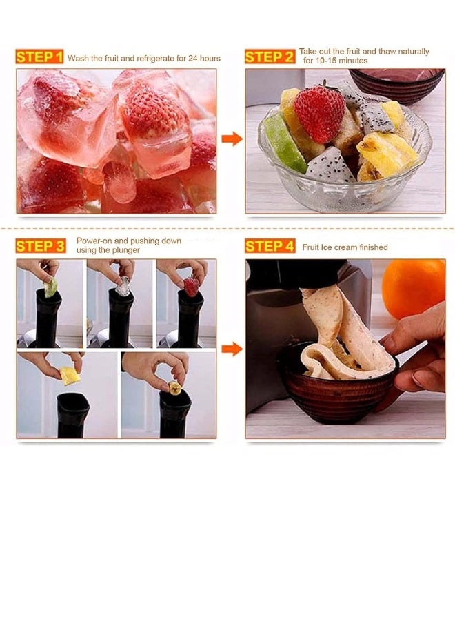 Denx - DENX Frozen Fruit Ice Cream Maker, DIY Healthy Soft Serve Sherbet, Smoothie, Frozen Yogurt, BPA Free, No Additives and Artificial Colors, Dessert Machine for Home and Kids - Image 1