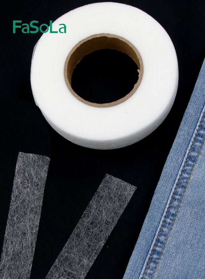 Fasola 2 rolls of 2CM*64M double-sided iron-on garment adhesive tape - no need to sew, washable, invisible fit, used for repairing trouser legs, curtains, clothing, etc. - Image 5