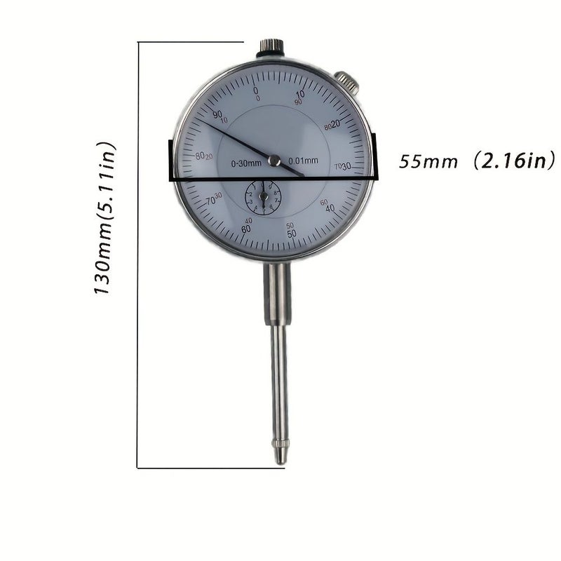 Durable 0 30mm Dial Indicator 0 01mm Accuracy Mechanical Pointer Type - Image 2