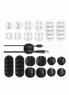 Y&D 20 Pack Multipurpose Cable Clips Holders Self Adhesive Cord Desk Management Wire Holder for Organizing Cables Cords and Wires Home Office  - Image 1