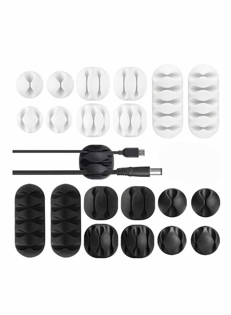 Y&D 20 Pack Multipurpose Cable Clips Holders Self Adhesive Cord Desk Management Wire Holder for Organizing Cables Cords and Wires Home Office  - Image 1