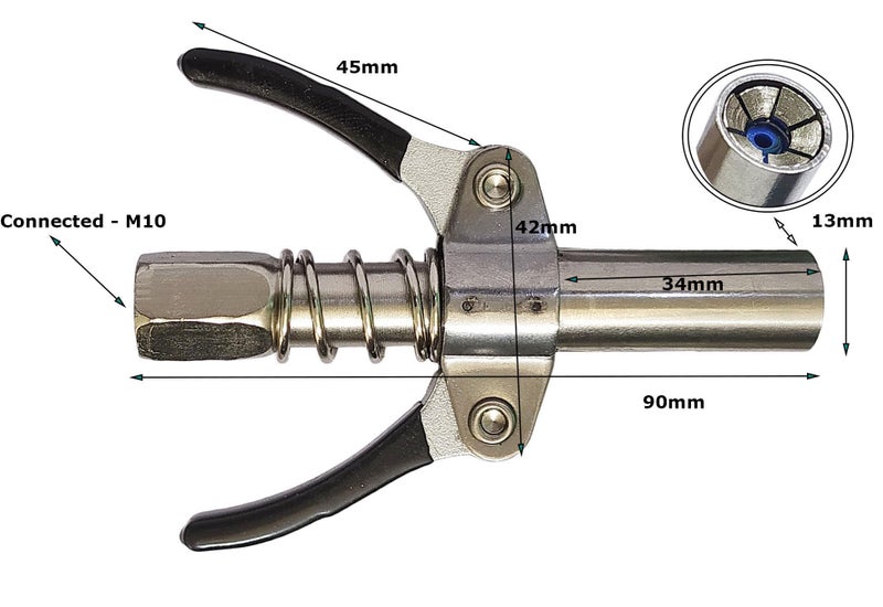 Inditrust Double handle Manual Grease gun Coupler pneumatic compatible with all grease guns (1 pc) - Image 2