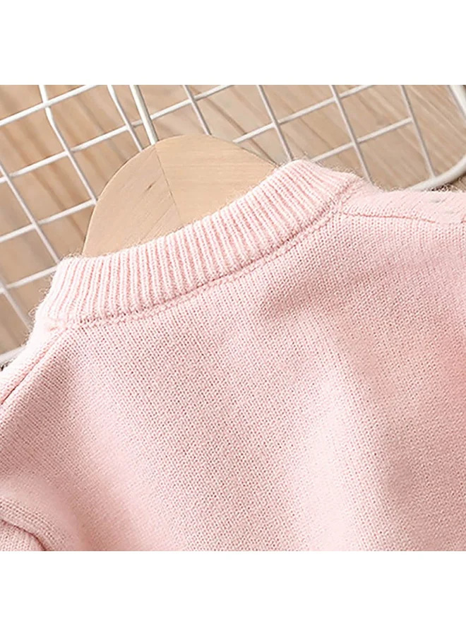 LITTLE SURPRISE BOX Baby Pink Pearl Hearts Warmer cardigan Sweater for Kids