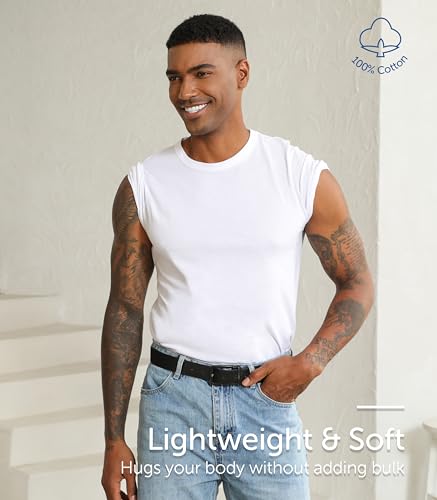 Comfneat Men's 6-Pack Pure Cotton Undershirts Comfortable Crew Neck T-Shirts (White 6-Pack, L) - Image 3