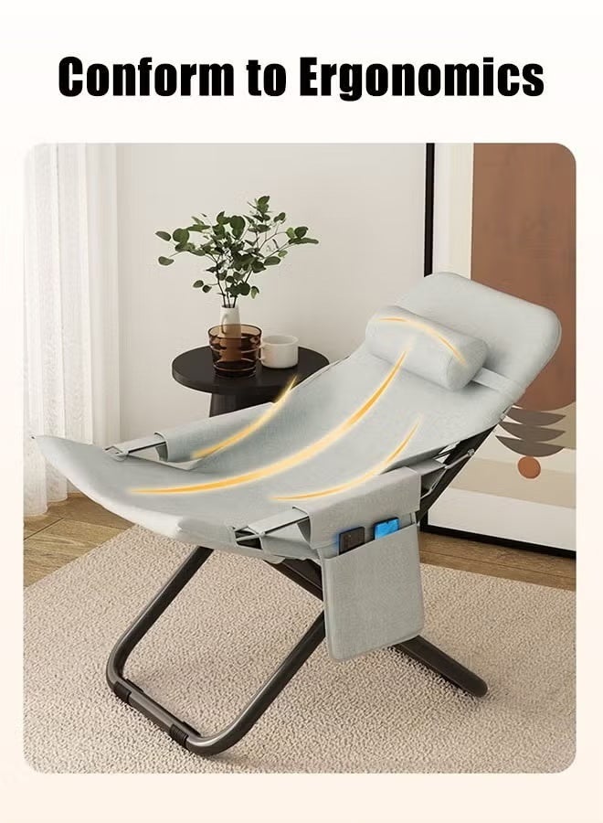 كرسي استرخاء ترفيهي، كرسي استرخاء قابل للطي، كرسي كسلان سميك، كرسي تخزين قابل للطي متعدد الاستخدامات مع مسند ظهر قابل للتعديل، كرسي لكبار السن، كرسي ترفيهي، كرسي شرفة، كرسي قيلولة، كرسي أريكة شرفة منزلية، كرسي أريكة كسلان - Image 5