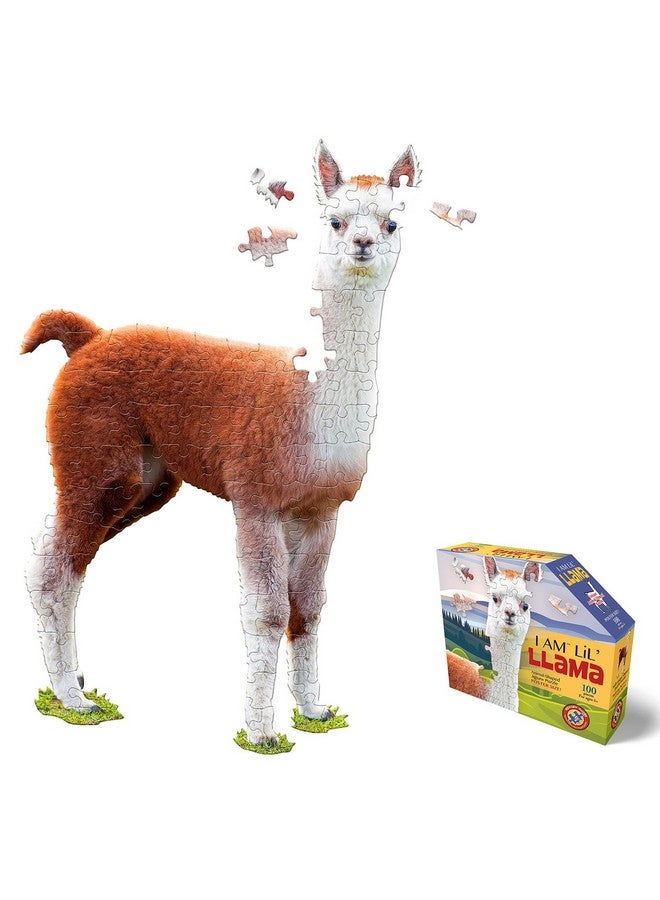 Madd Capp Puzzles Jr. - I Am Lil’ Llama - 100 Pieces - Animal Shaped Jigsaw Puzzle - Image 1