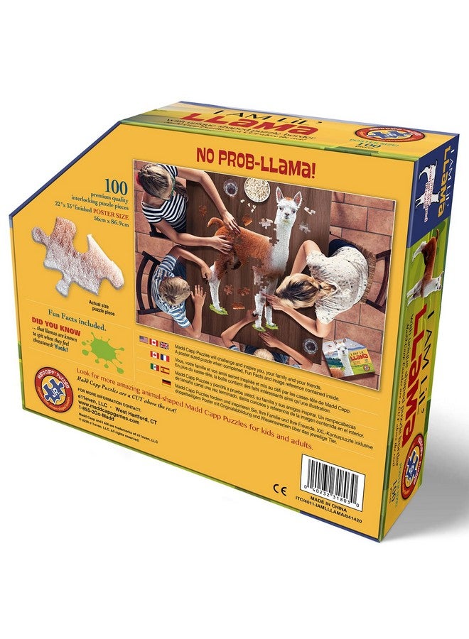Madd Capp Puzzles Jr. - I Am Lil’ Llama - 100 Pieces - Animal Shaped Jigsaw Puzzle - Image 3