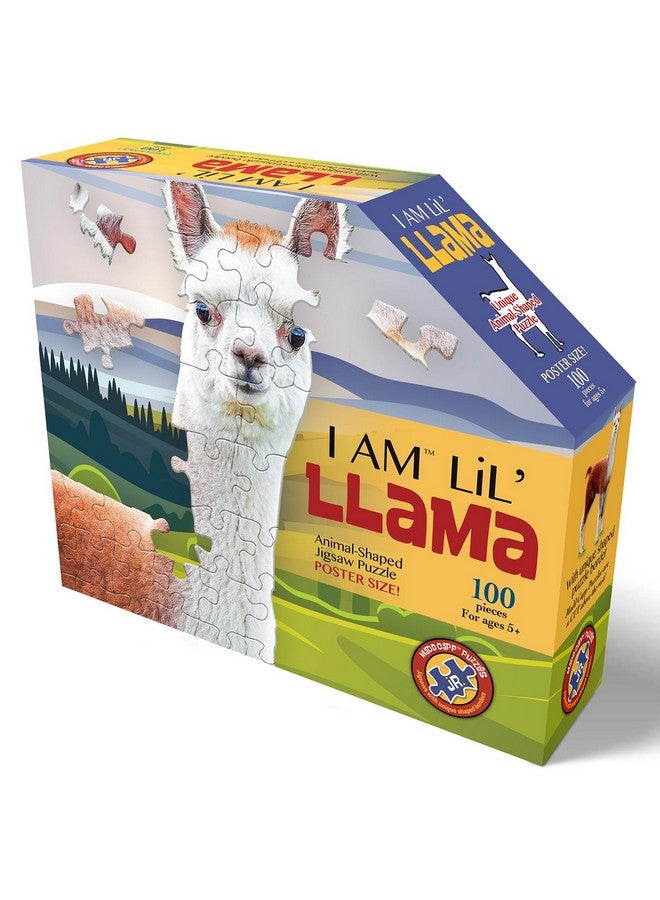 Madd Capp Puzzles Jr. - I Am Lil’ Llama - 100 Pieces - Animal Shaped Jigsaw Puzzle - Image 2
