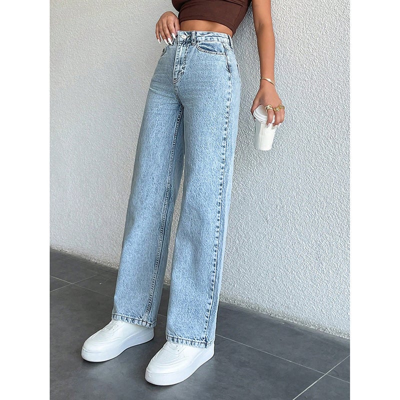 Unisex Classic Denim Jeans Loose Fit Daily Outdoor Wear - Image 3