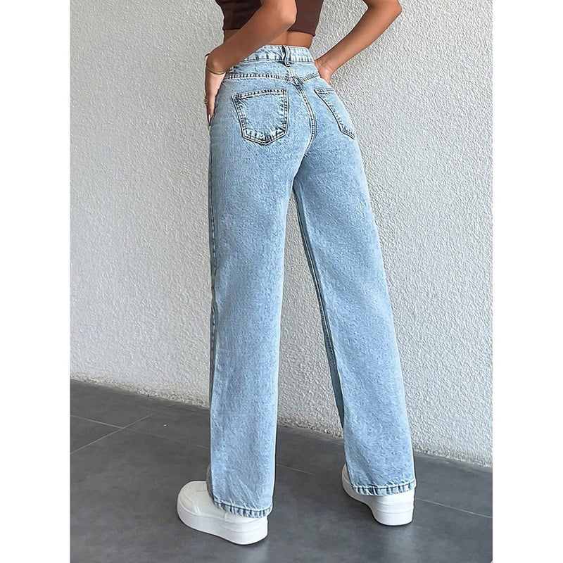 Unisex Classic Denim Jeans Loose Fit Daily Outdoor Wear - Image 5