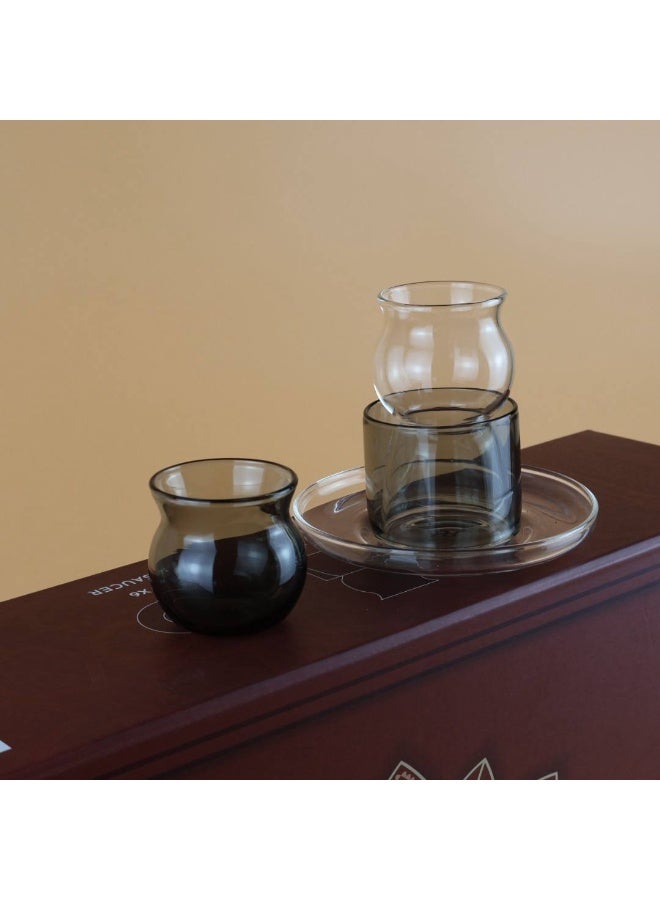 Raz 18 Pieces Premium Glass Tea & Coffee Cups Set | Arabic Tea Glasses Gift Box - Image 2