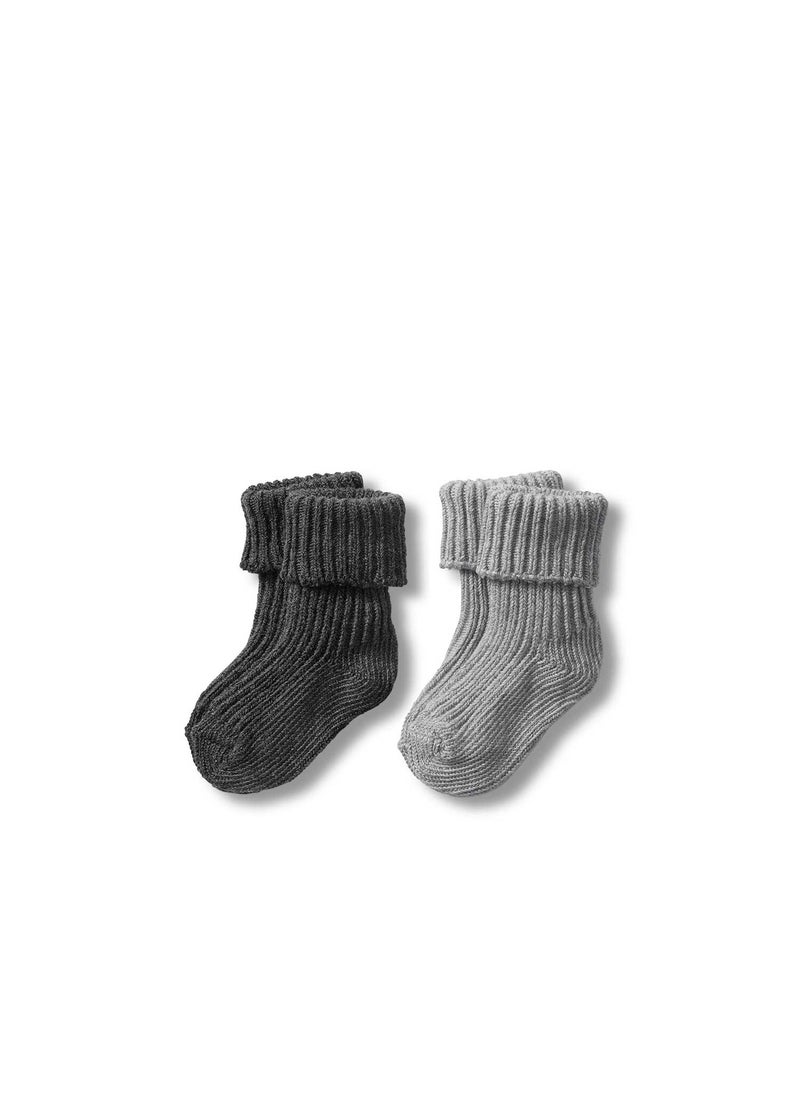 Tchibo - Kids Socks Set of 2, Light Grey and Grey - Image 1