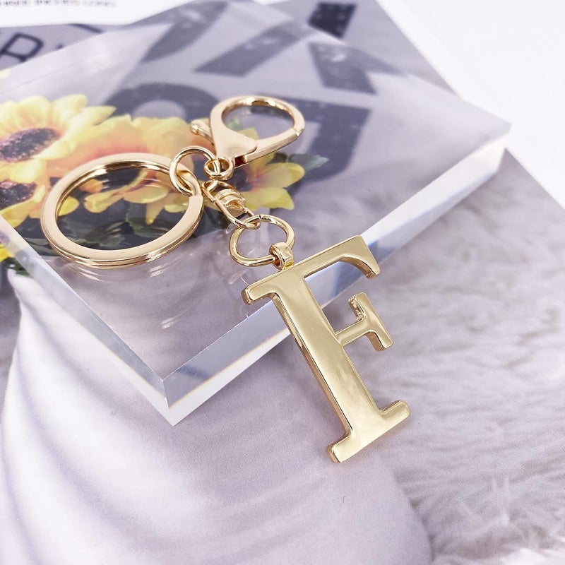 LAXPICOL Gold Letter A-Z Keychain for Women Men Purse Handbags Metal Alphabet Initial Letter Key Ring Keychain - Image 2