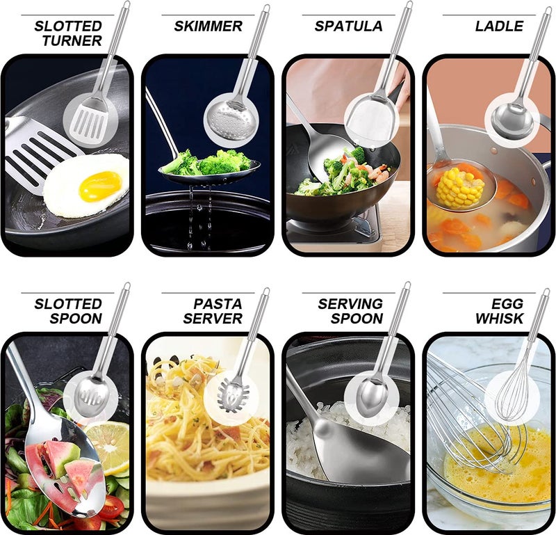 Leidawn 12.8" Carbon Steel Wok-11Pcs Woks & Stir Fry Pans Wok Pan with Lid, No Chemical Coated Chinese Wok with 10 Cookware Accessories, Flat Bottom Wok for Electric, Induction,Gas Stoves - Image 5