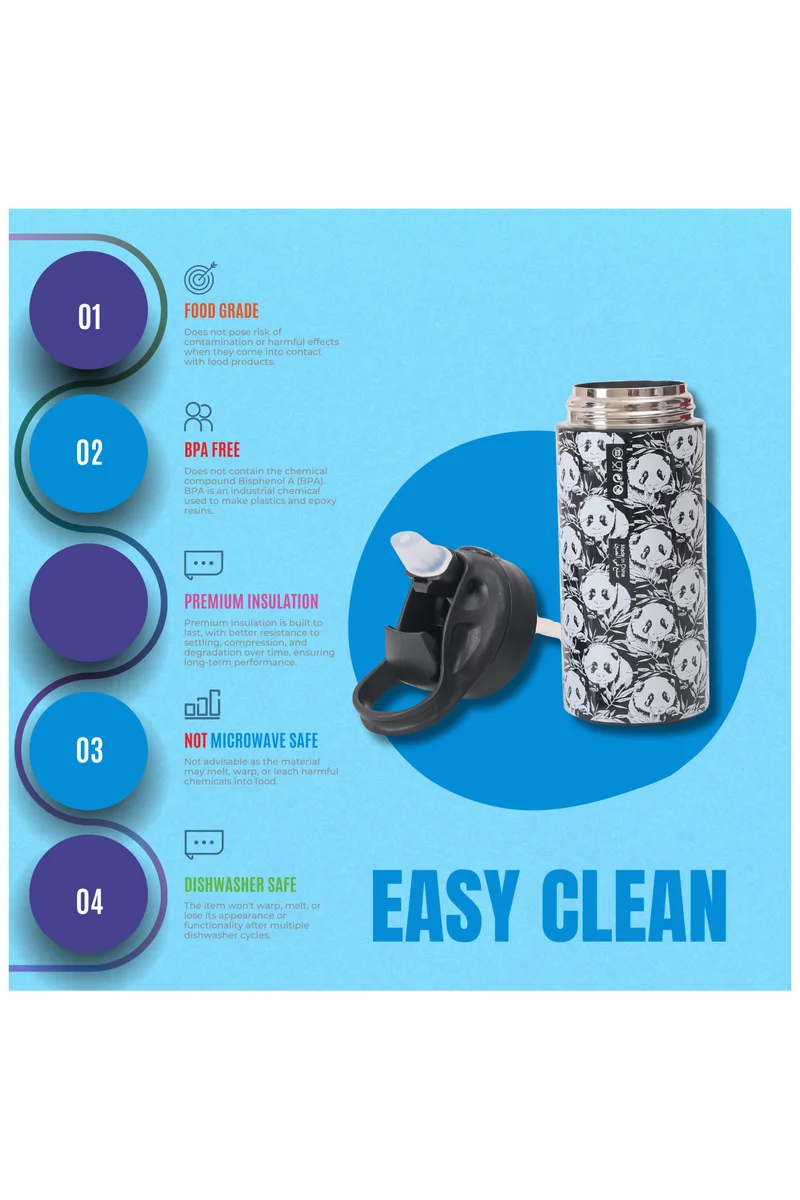 Nova Black Nova Bear Stainless Steel School Water Bottle  | Best Price UAE
