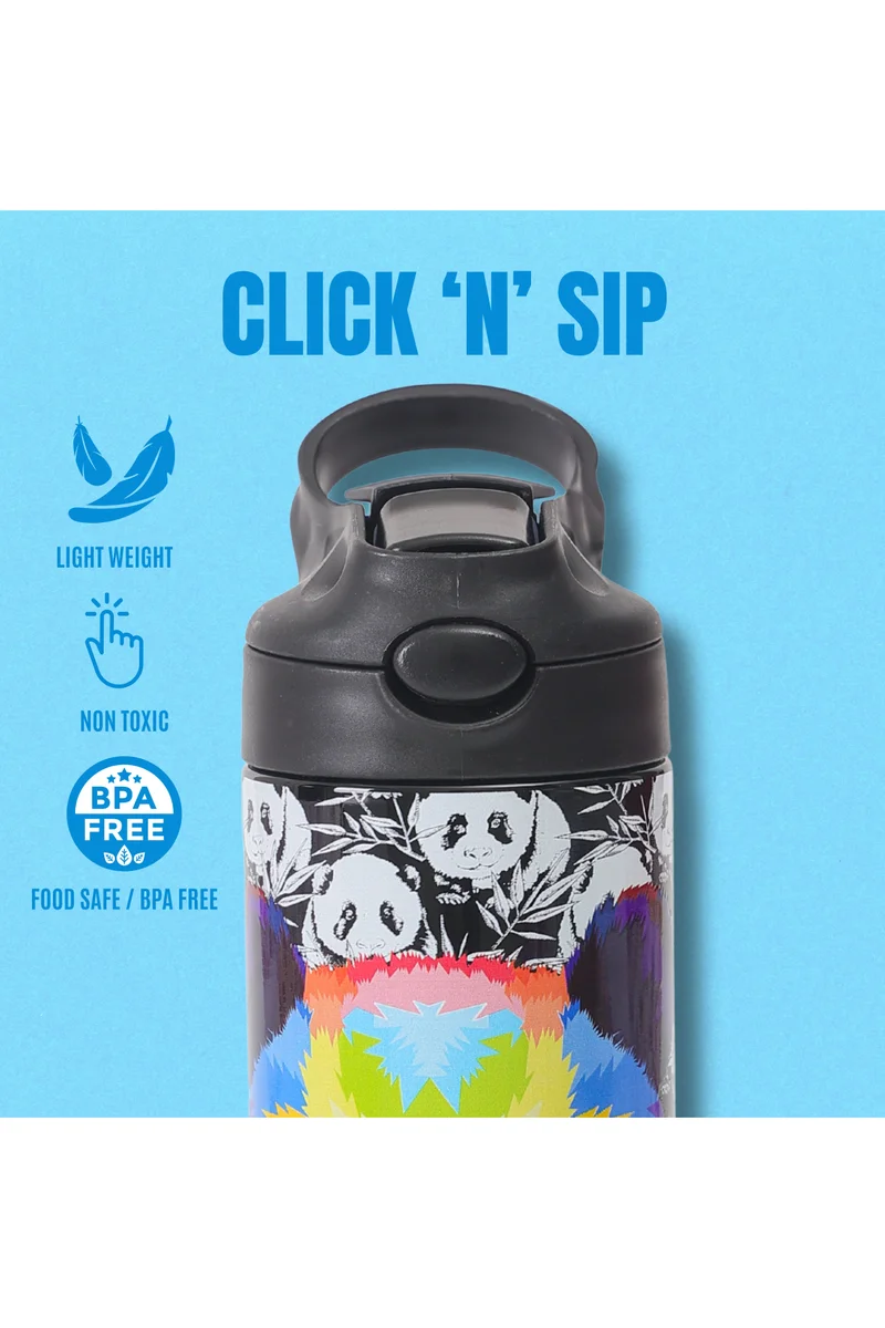 Nova Black Nova Bear Stainless Steel School Water Bottle  | Best Price UAE