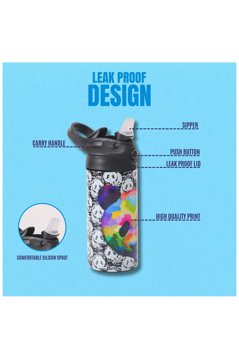 Nova Black Nova Bear Stainless Steel School Water Bottle  | Best Price UAE