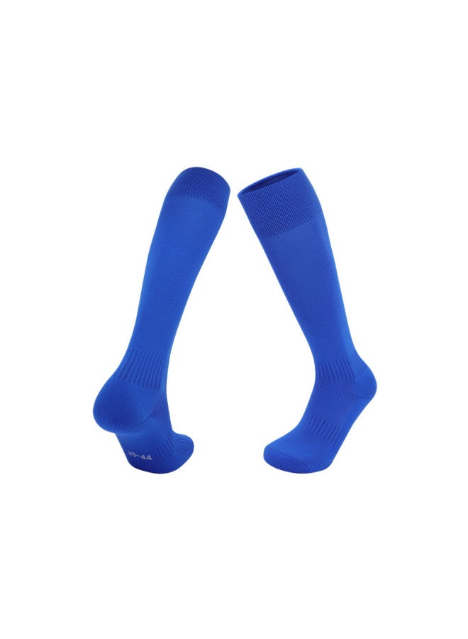 Thin Solid Color Professional Football Socks For Adults, Breathable Shock-absorbing High-tube Practical Socks, Towel-soled Training Socks