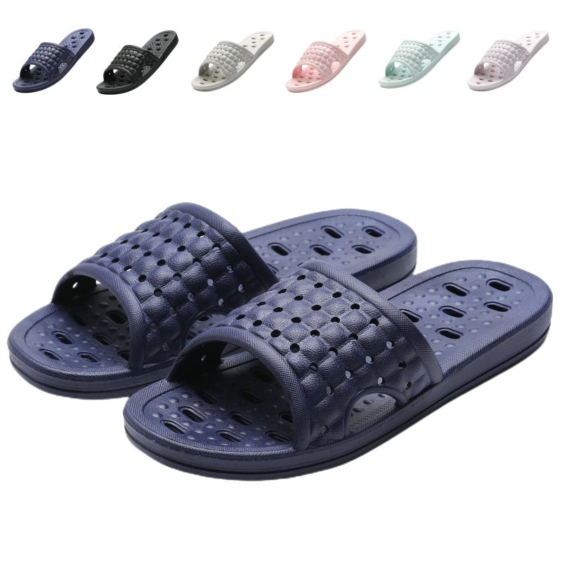 COZYAREA Shower Shoes Quick Dry Non-Slip Bathroom Slippers for Men Women Dorm Home Slides Navy Size 9.5-10 Women/8.5-9 Men - Image 1
