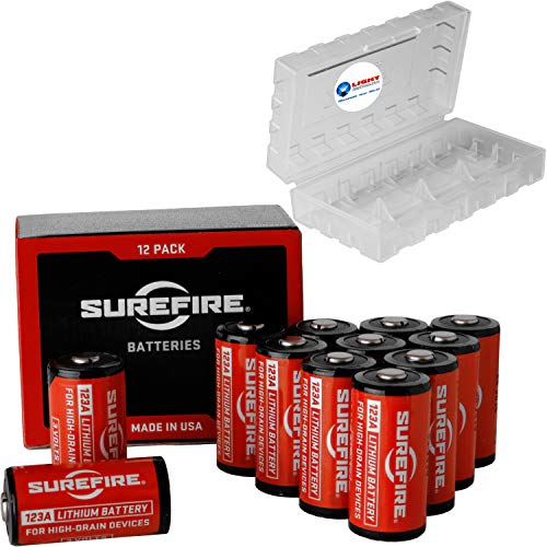 SureFire 12 Pack Surefire CR123A Lithium Battery 3v with LightJunction Battery Case - Image 1
