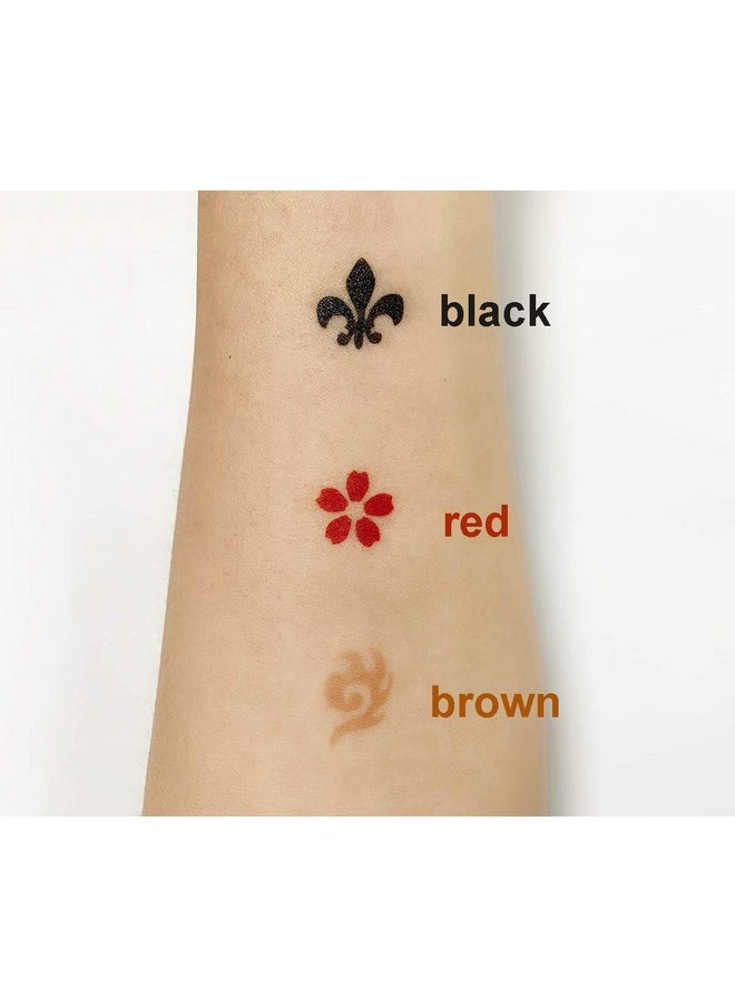 Charmark - Charmark Jagua Gel Temporary Kit for Women Men Kids, Semi Permanent Ink Summer Trend Art Painting DIY Fake Freckles 84 Pcs Stencils - Full Kit 3 Colors (Black+Red+Brown) - Image 1