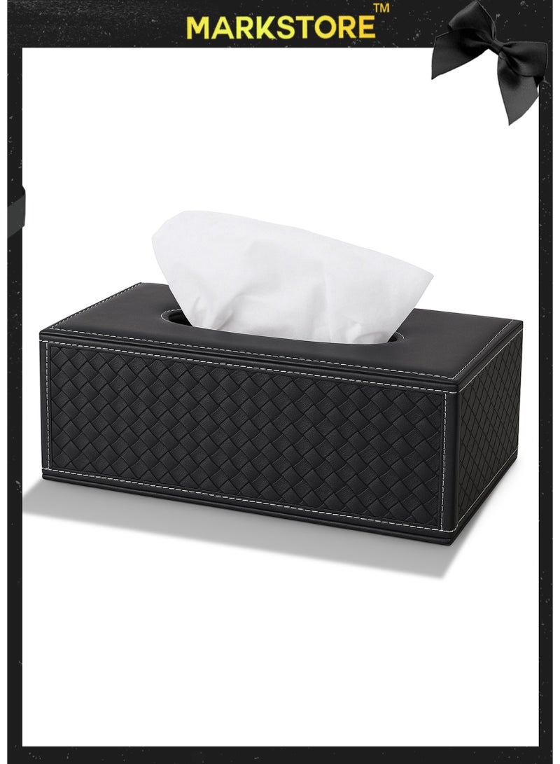 MARK STORE Tissue Box Holder Rectangular PU Leather– Modern Design for Living Rooms, Offices, and Home Decor - Image 1