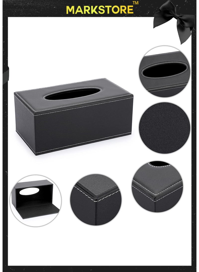 MARK STORE Tissue Box Holder Rectangular PU Leather– Modern Design for Living Rooms, Offices, and Home Decor - Image 4