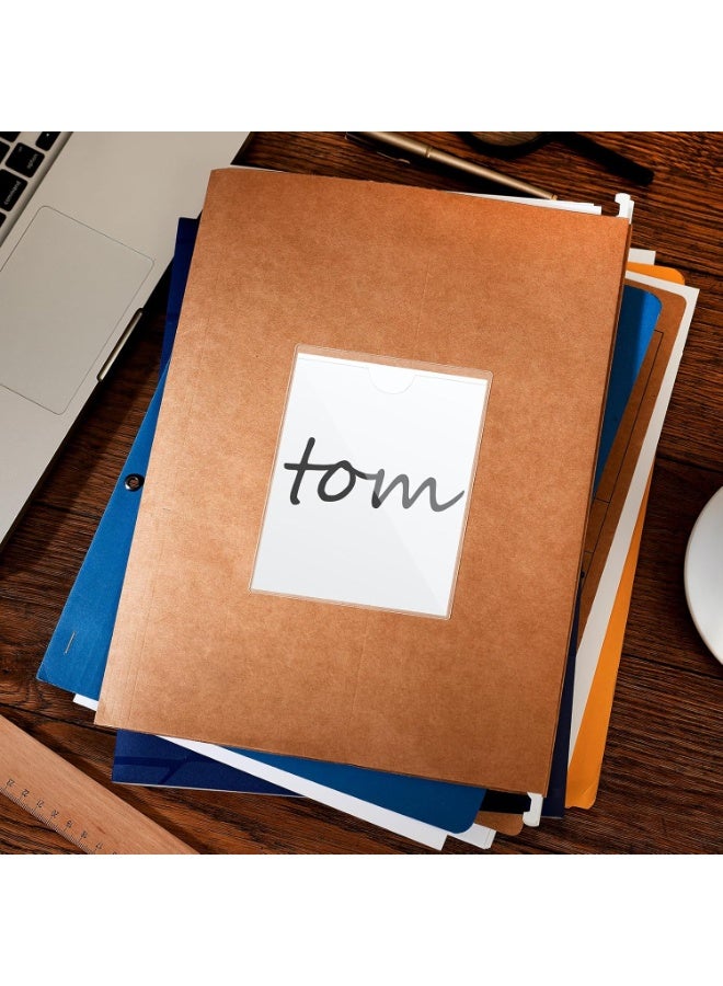 Tanyaz Self Adhesive Pocket, Adhesive Plastic Card Sleeves, Self-Adhesive Business Card Pockets Open Side Business Card Pocket for Organizing and Protecting Your Index Cards - Image 3