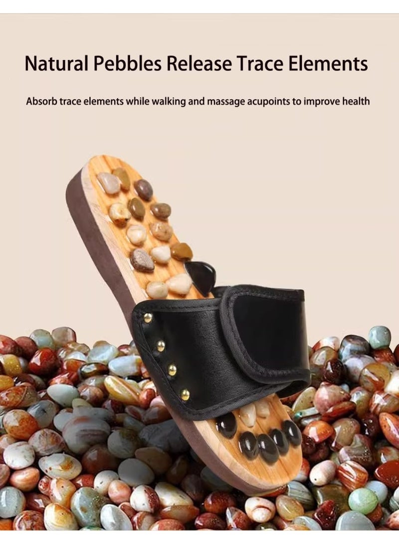 Massage Slippers Foot Massager Shoes Natural Agate Stone Home Indoor Acupressure Foot Reflexology Orthotic Arch Support Sandals Shoes - Image 4