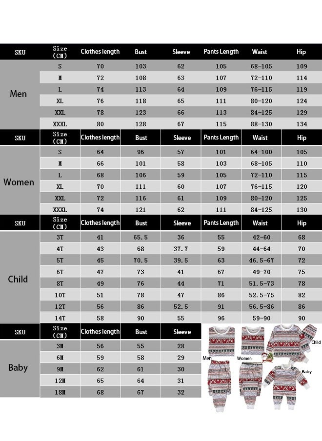 Generic - Kids Family Matching Pajamas Matching Outfits Soft Long Sleeve Festive Pajama Sets for Women Men Couples and Kids Family Set (Baby) - Image 1