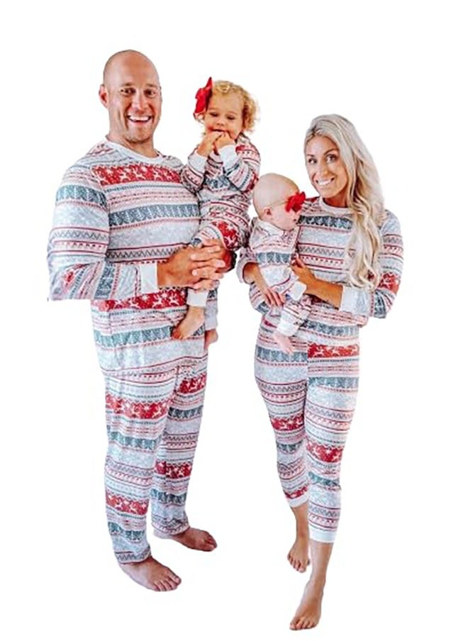 Generic - Kids Family Matching Pajamas Matching Outfits Soft Long Sleeve Festive Pajama Sets for Women Men Couples and Kids Family Set (Baby) - Image 1