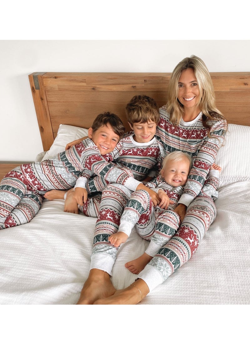 Generic - Kids Family Matching Pajamas Matching Outfits Soft Long Sleeve Festive Pajama Sets for Women Men Couples and Kids Family Set (Baby) - Image 1