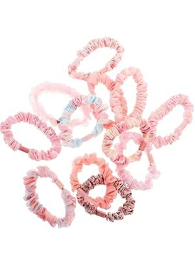 Floral Print Elastic Ponytail Holders Scrunchies Hair Ties 12 Pack For Women Soft Fabric Hair Bands - Image 1