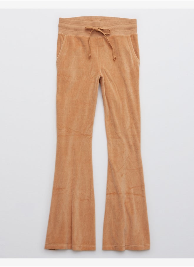 Aerie - Aerie REAL Obsessed Velour High Waisted Flare Pant - Image 1