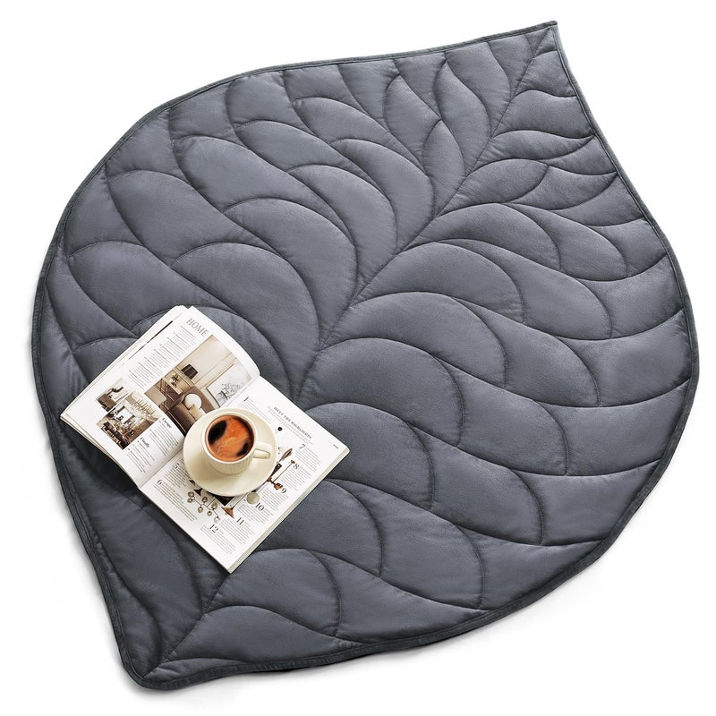 Kaisa Weighted Lap Blanket 5 lbs 41"" x 53""  Cozy Luxury Crystal Velvet Small Weighted Blanket for Adults  Portable Travel Weighted Blanket for Relaxation  All-Season Blanket  Machine Washable  Gray - Image 1