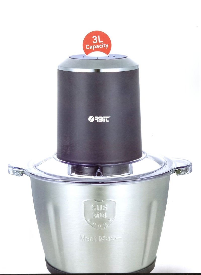أوربت فرامة خضار ولحوم ستانلس ستيل 3 لتر 6 شفرات ستانلس ستيل متعددة الاستخدامات.قطاعة كهربائية  350 وات  سرعتين - Image 2
