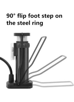 Generic Iron Bike Tire Air Pump with Air Pressure Gauge, Mini Portable Bicycle Tire Inflator Pump, Small and Lightweight Bicycle Tire Foot Pedal Pump with Ball Gas Needle for All Kinds of Bicycles  - Image 2