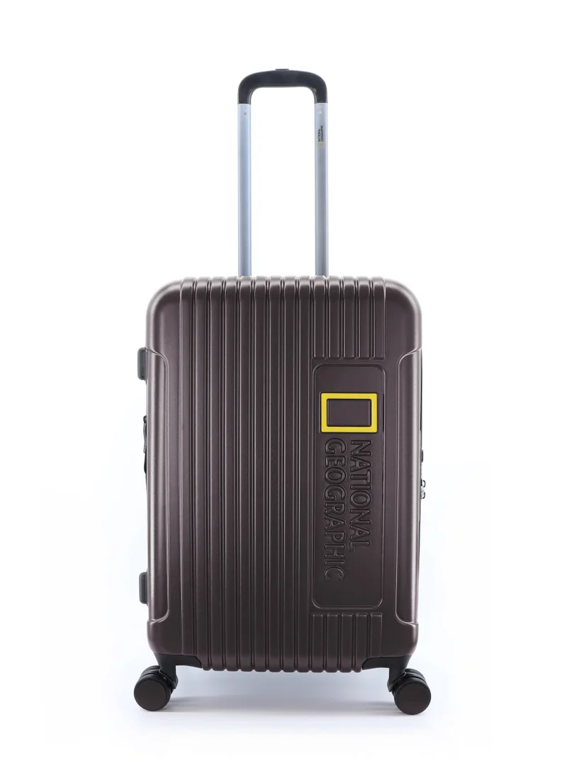 NATIONAL GEOGRAPHIC National Geographic Canyon ABS/PC Hardshell Medium Check-In Suitcase Metallic Mud, Durable Lightweight Expandable Anti-theft Zipper TSA Lock Travel Luggage, 4 Double Wheel Trolley Bag (24 Inch).